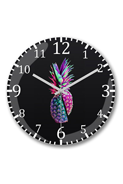 BASKI DÜNYASI Ceas de perete Abacaxi 3 din sticlă autentică bombată