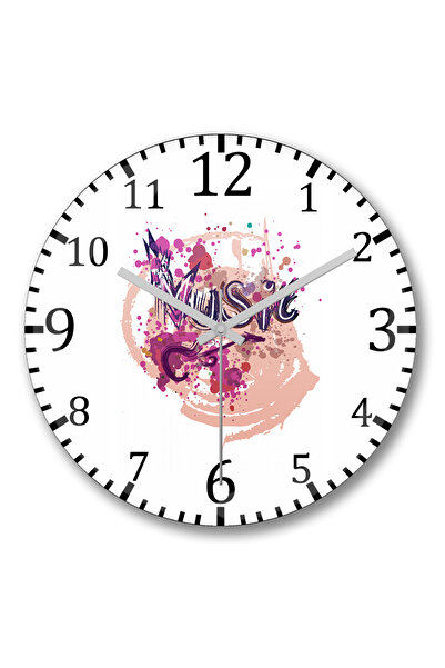 BASKI DÜNYASI Ceas de perete Music Splash din sticlă autentică