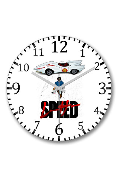 BASKI DÜNYASI Ceas de perete Speed ​​Racer din sticlă autentică bombată