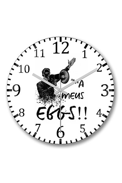 BASKI DÜNYASI ساعة حائط بيضة ميوز من الزجاج الحقيقي المنحني