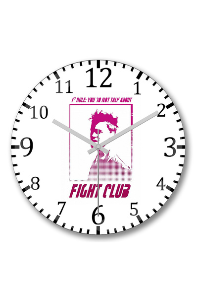 BASKI DÜNYASI ساعة حائط نادي القتال من الزجاج الحقيقي المنحني