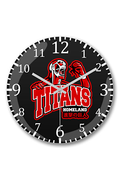 BASKI DÜNYASI Ceas de perete Attack On Titan Go Titans Sticlă reală curbată