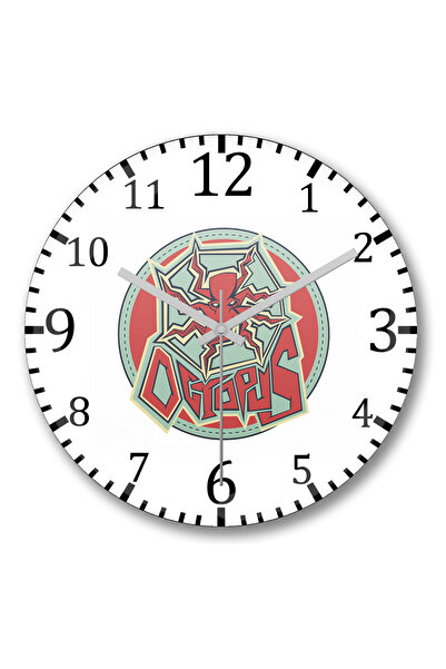 BASKI DÜNYASI Ceas de perete Octopus din sticlă autentică bombată