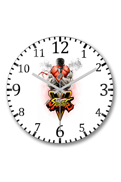 BASKI DÜNYASI ساعة حائط ستريت فايتر V من الزجاج الحقيقي المنحني