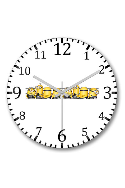 BASKI DÜNYASI ساعة حائط من التوابع المشاغب من الزجاج الحقيقي المنحني