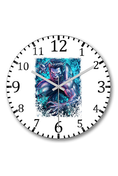 BASKI DÜNYASI Ceas de perete colorat Beast Mode din sticlă autentică bombată