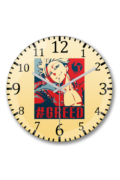 BASKI DÜNYASI Ceas de perete The Seven Deadly Sins Greed - Ban din sticlă aut...