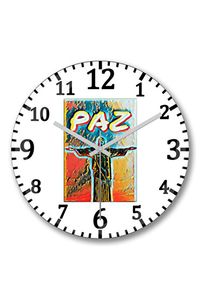 BASKI DÜNYASI Ceas de perete Redentor Da Paz din sticlă autentică bombată