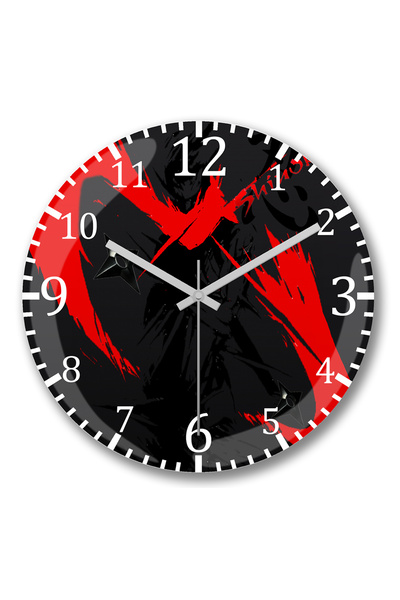 BASKI DÜNYASI ساعة حائط شينوبي سترايدر هيريو من الزجاج الحقيقي المنحني