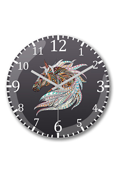 BASKI DÜNYASI ساعة حائط كولور هورس 2 من الزجاج الحقيقي المنحني