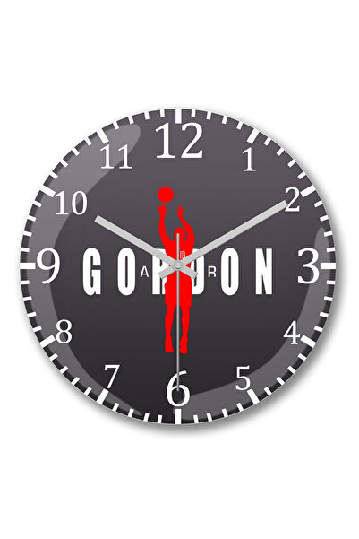 BASKI DÜNYASI ساعة حائط جوردون من الزجاج الحقيقي المنحني