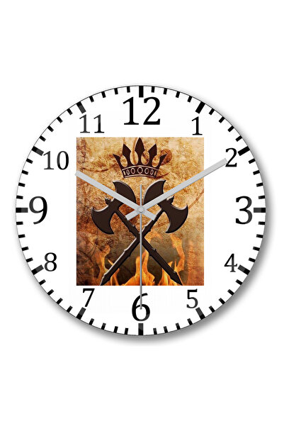 BASKI DÜNYASI Ρολόι τοίχου Knight Xango με κυρτό γυαλί από αληθινό γυαλί