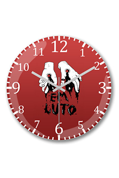 BASKI DÜNYASI ساعة حائط إيم لوتو من الزجاج الحقيقي المنحني