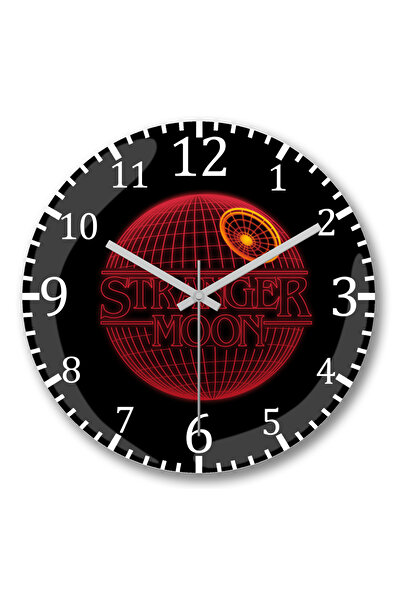 BASKI DÜNYASI ساعة حائط سترانجر مون من الزجاج الحقيقي المنحني