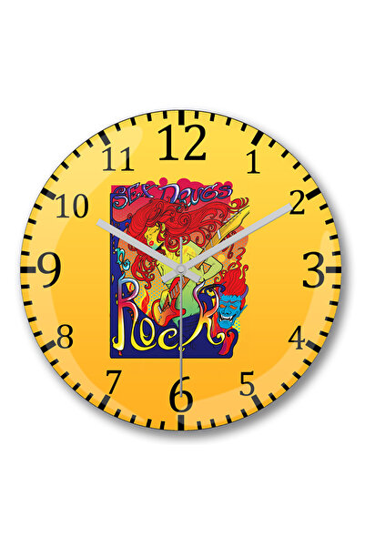 BASKI DÜNYASI Ceas de perete Rock in Roll din sticlă autentică bombată
