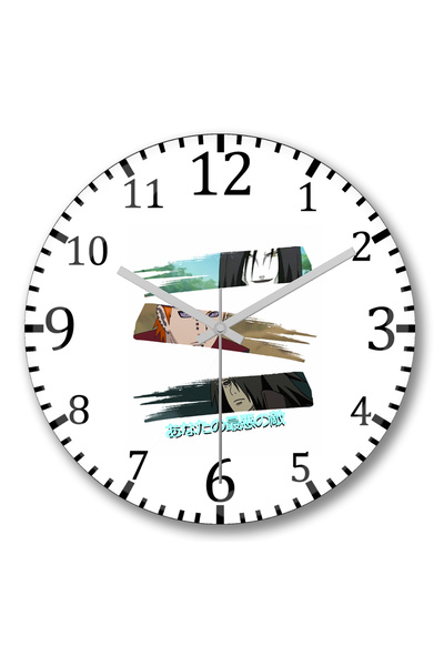 BASKI DÜNYASI Seu Pior Inimigo - ساعة حائط ناروتو من الزجاج الحقيقي المنحني