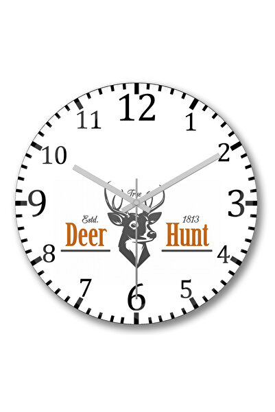BASKI DÜNYASI Ceas de perete Deer Hunt din sticlă autentică bombată