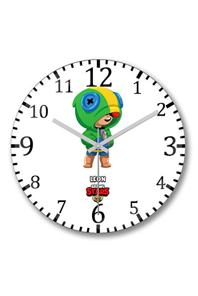 BASKI DÜNYASI Ceas de perete Brawl Stars Leon din sticlă autentică bombată