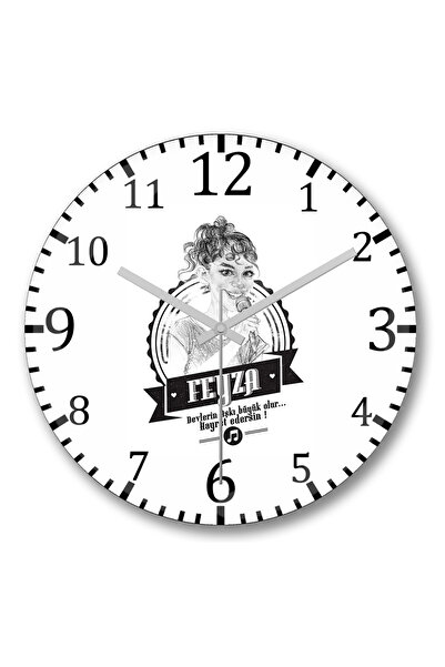 BASKI DÜNYASI Ceas de perete Cardes Share Feyza din sticlă autentică bombată