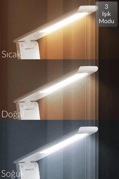 Ozsport Şarjlı 26 LED Masa Lambası 3 Renk Ayarlı Dokunmatik Işık Kademeli Çalışma Okuma Işığı Gece Lambası70