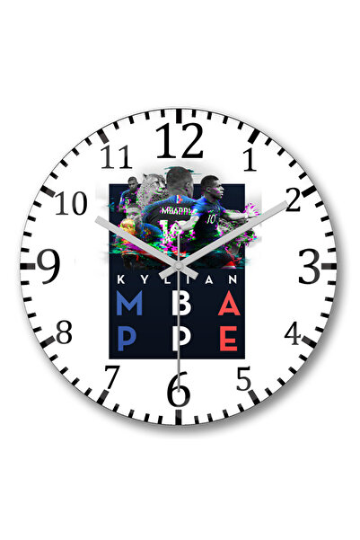 BASKI DÜNYASI Ceas de perete Mbappe din sticlă autentică bombată