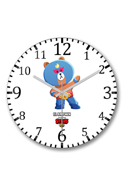 BASKI DÜNYASI Ceas de perete Brawl Stars El Brown din sticlă autentică bombată