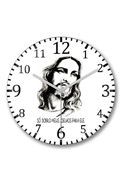 BASKI DÜNYASI Ceas de perete Iisus Cristos din sticlă autentică bombată