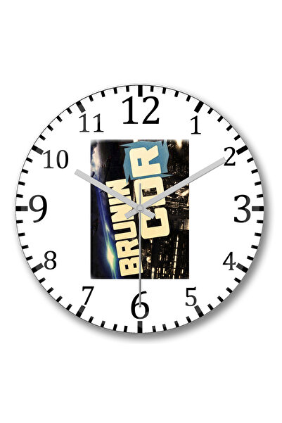 BASKI DÜNYASI ساعة حائط Tela Brunincdr من الزجاج الحقيقي المنحني