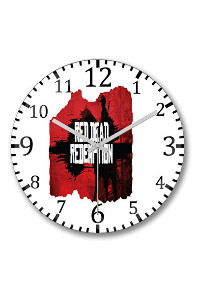 BASKI DÜNYASI Ceas de perete Red Dead Redemption Sticlă reală curbată