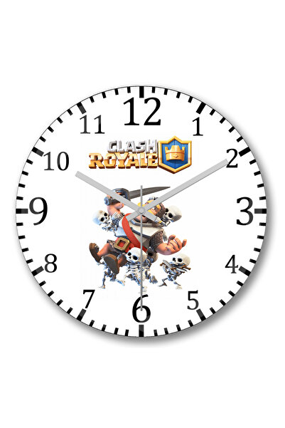 BASKI DÜNYASI Ceas de perete Clash Royale din sticlă autentică bombată