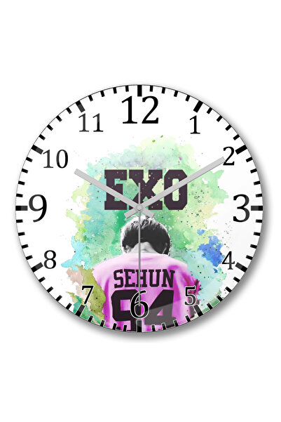 BASKI DÜNYASI ساعة حائط إكسو سيهون 94 من الزجاج الحقيقي المنحني