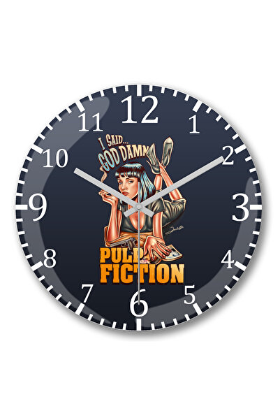 BASKI DÜNYASI Pulp Fiction I Say Goddamn Wall Watch من الزجاج الحقيقي المنحني