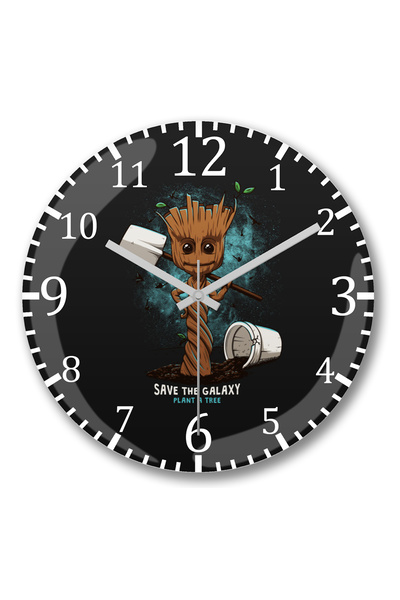 BASKI DÜNYASI ساعة حائط بيبي جروت بلانت شجرة من الزجاج الحقيقي المنحني