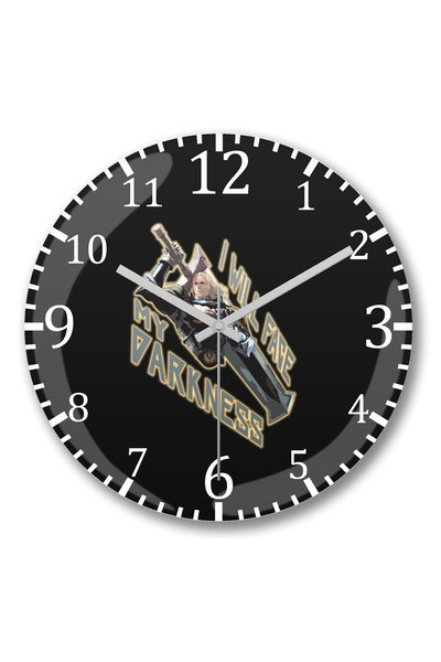 BASKI DÜNYASI ساعة حائط Soulcalibur Siegfried من الزجاج الحقيقي المنحني