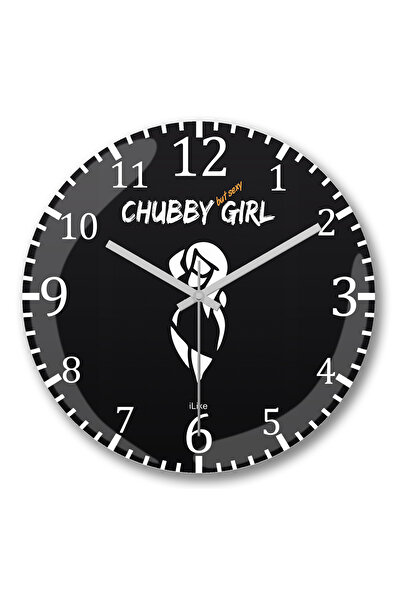 BASKI DÜNYASI Ceas de perete Chubby Girl din sticlă autentică bombată