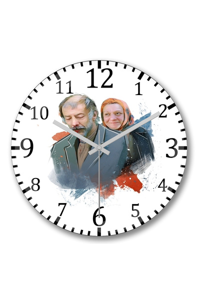 BASKI DÜNYASI ساعة حائط Family Honor من الزجاج الحقيقي المنحني