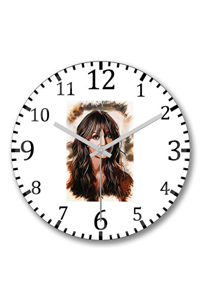 BASKI DÜNYASI ساعة حائط هالي بيري من الزجاج الحقيقي المنحني