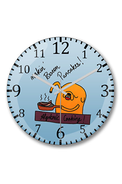 BASKI DÜNYASI Ceas de perete Adventure Time Making Bacon Pancakes din sticlă ...