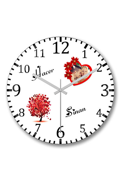 BASKI DÜNYASI Ceas de perete personalizat și special pentru iubit din sticlă de veritabilă calitate