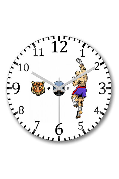 BASKI DÜNYASI ساعة حائط تايجر روبوكوب من الزجاج الحقيقي المنحني