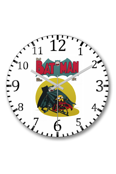 BASKI DÜNYASI Ώρα Περιπέτειας Ρολόι Τοίχου Μπάτμαν Κυρτό Γνήσιο Γυαλί