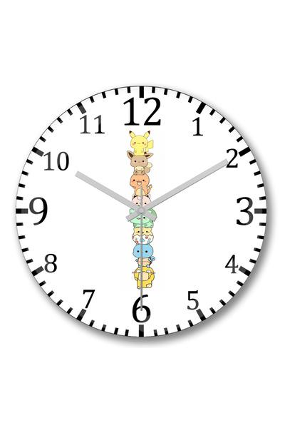 BASKI DÜNYASI Turminha Pokemon Wall Clock Curved Real Glass