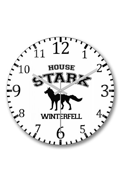 BASKI DÜNYASI ساعة حائط كولج ستارك 2 من الزجاج الحقيقي المنحني