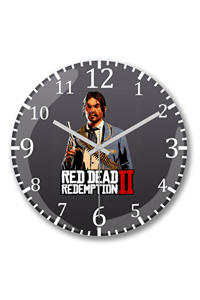 BASKI DÜNYASI Ceas de perete Red Dead Redemption 2 Javier Escuela din sticlă autentică