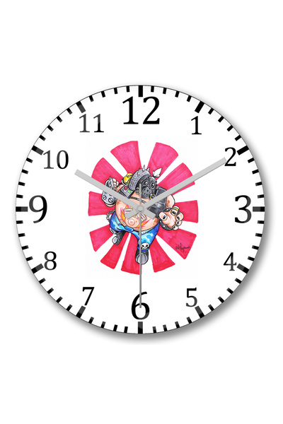 BASKI DÜNYASI Ceas de perete Roadhog din sticlă autentică bombată
