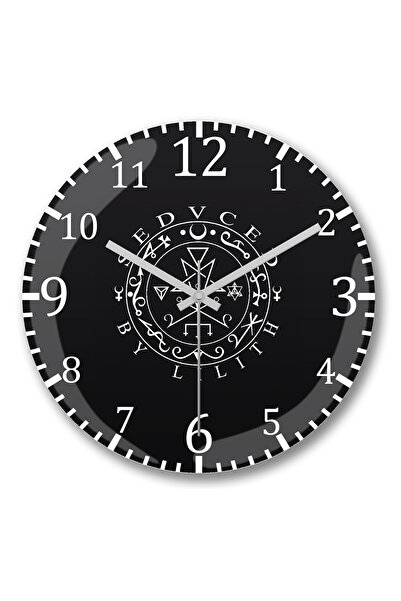 BASKI DÜNYASI ساعة حائط Seduzido Por Lilith من الزجاج الحقيقي المنحني