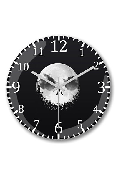 BASKI DÜNYASI ساعة حائط Viagem Lua من الزجاج الحقيقي المنحني