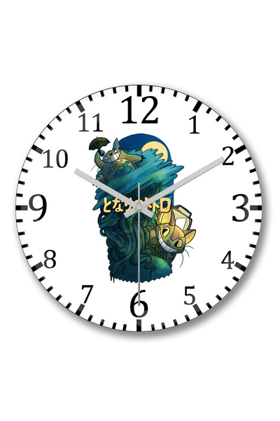 BASKI DÜNYASI Ceas de perete Totoro1 din sticlă reală bombată