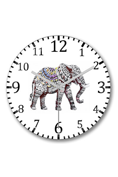 BASKI DÜNYASI Ceas de perete de culoare elefant din sticlă autentică