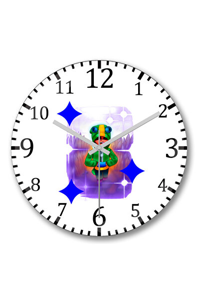 BASKI DÜNYASI ساعة حائط ليون براول ستارز من الزجاج الحقيقي المنحني